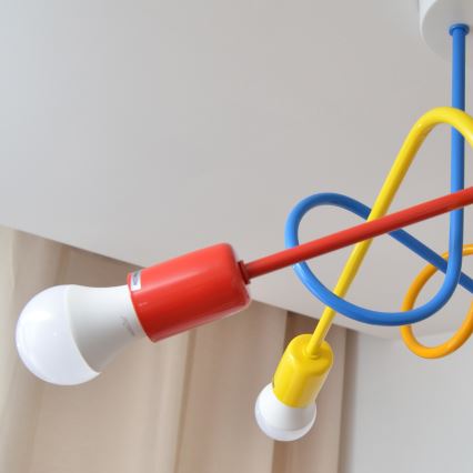Lámpara de araña LED infantil OXFORD 5xE27/15W/230V