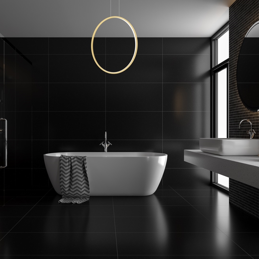 Lámpara de araña LED para cuarto de baño SATURNO LED/46W/230V IP44 dorado