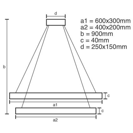 Lámpara de araña LED regulable con cable LED/65W/230V 3000-6500K + mando a distancia