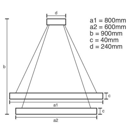 Lámpara de araña LED regulable en cadena LED/100W/230V 3000-6500K + mando a distancia