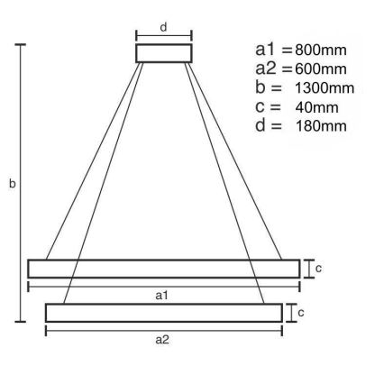 Lámpara de araña LED regulable en cadena LED/100W/230V 3000-6500K + mando a distancia