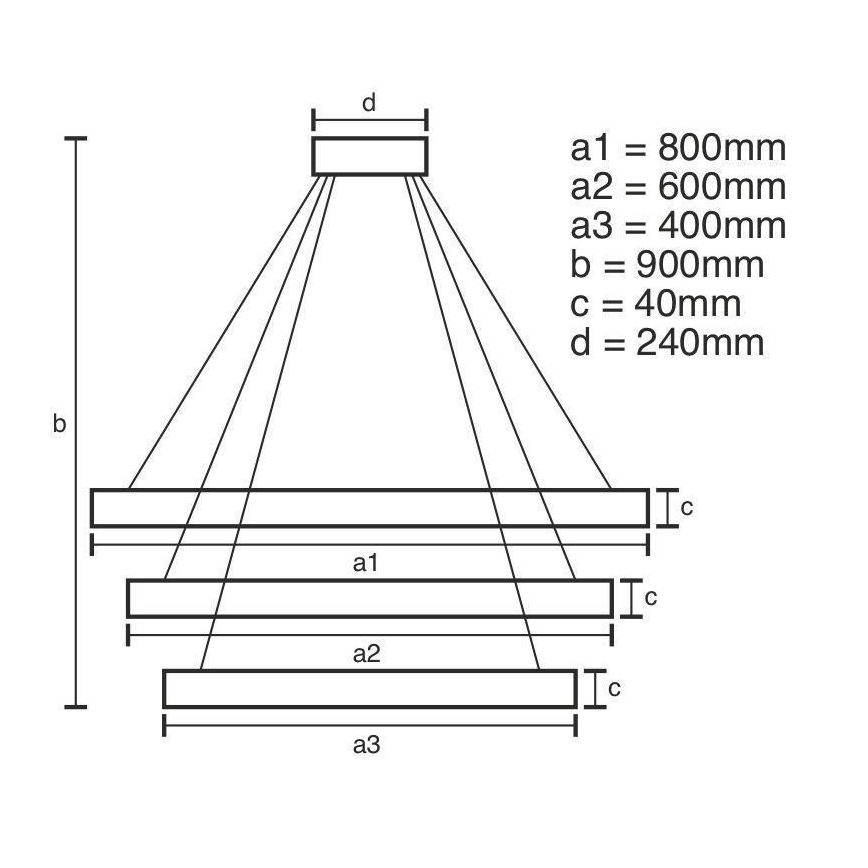 Lámpara de araña LED regulable en cadena LED/125W/230V 3000-6500K + mando a distancia