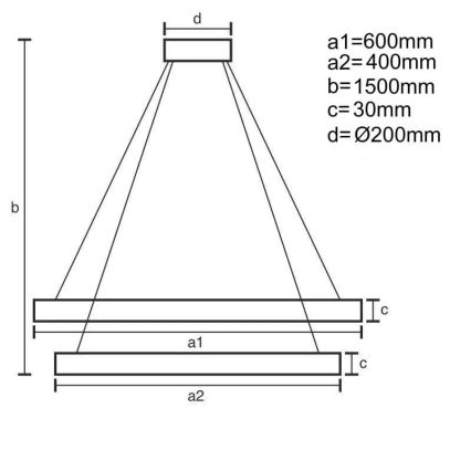 Lámpara de araña LED regulable en cadena LED/130W/230V 3000-6500K + mando a distancia