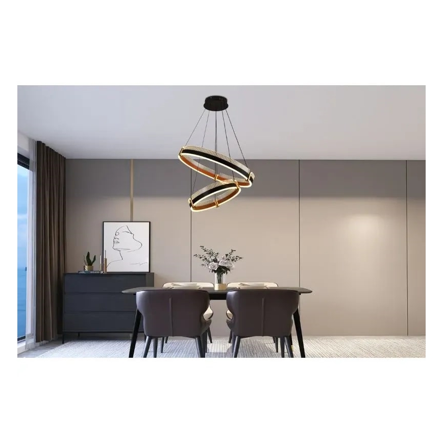 Lámpara de araña LED regulable en cadena LED/140W/230V 3000-6500K + mando a distancia
