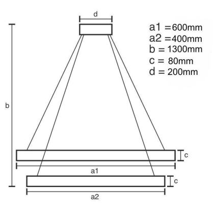 Lámpara de araña LED regulable en cadena LED/140W/230V 3000-6500K + mando a distancia