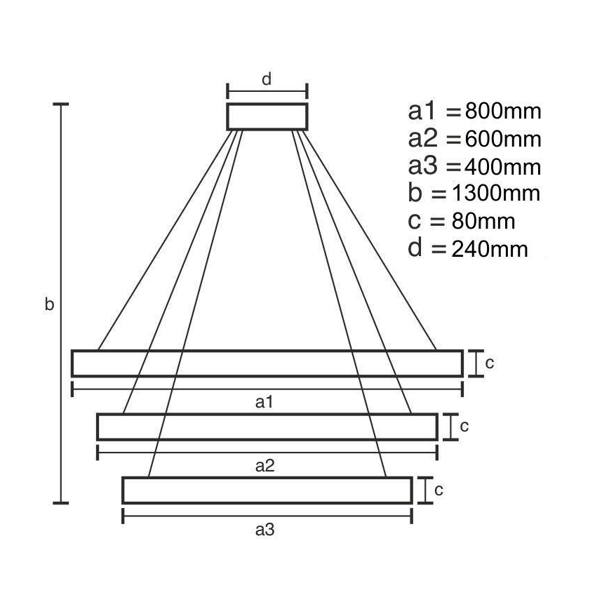 Lámpara de araña LED regulable en cadena LED/240W/230V 3000-6500K + mando a distancia