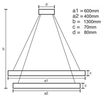 Lámpara de araña de cristal LED regulable en cadena LED/65W/230V 3000-6500K + mando a distancia