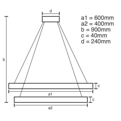 Lámpara de araña LED regulable en cadena LED/70W/230V 3000-6500K + mando a distancia