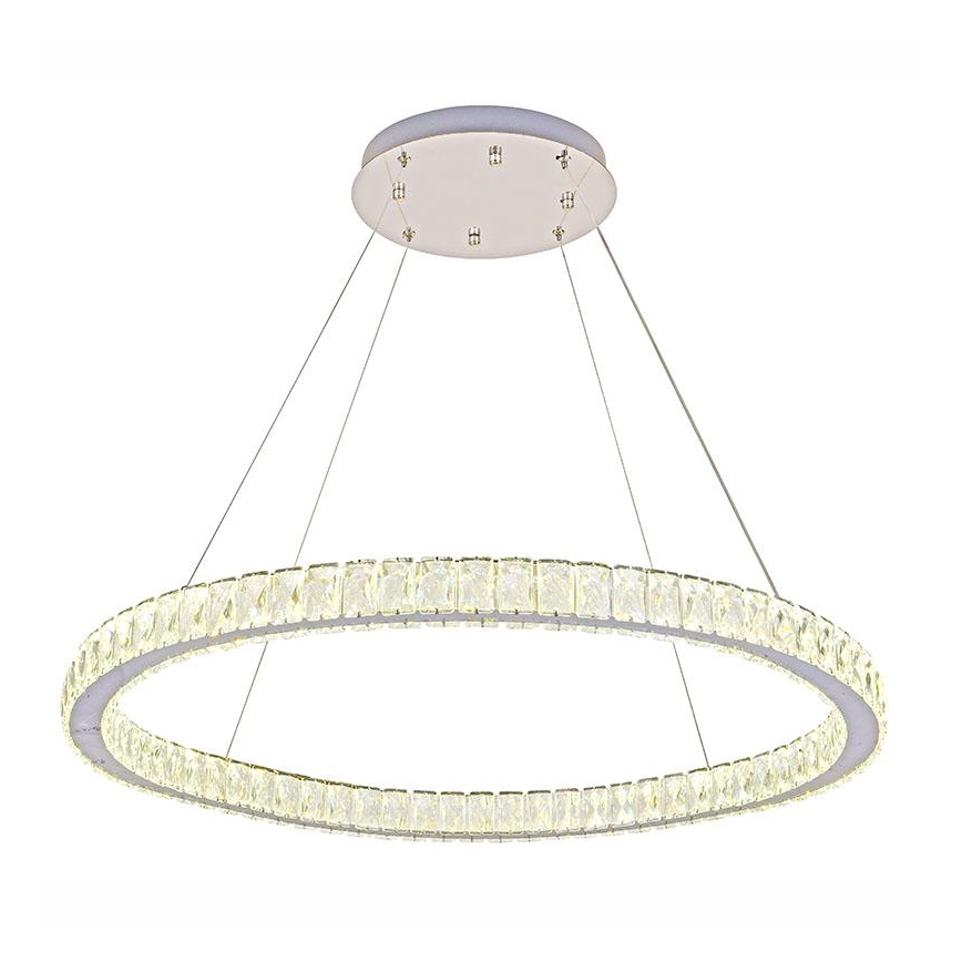 Lámpara de araña de cristal LED regulable en una cadena LED/100W/230V 3000-6500K plata + control remoto