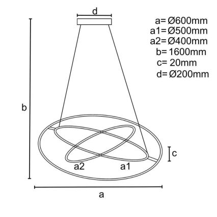 Lámpara de araña LED regulable LED/105W/230V 3000-6500K + control remoto