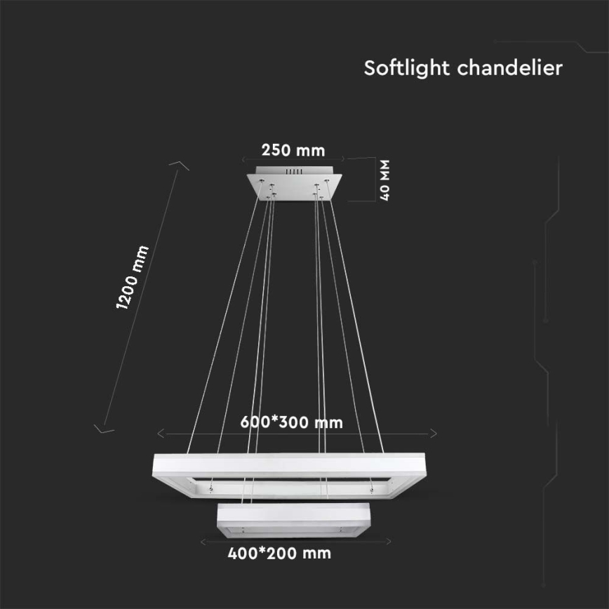 Lámpara de araña LED regulable LED/113W/230V 3000K blanco