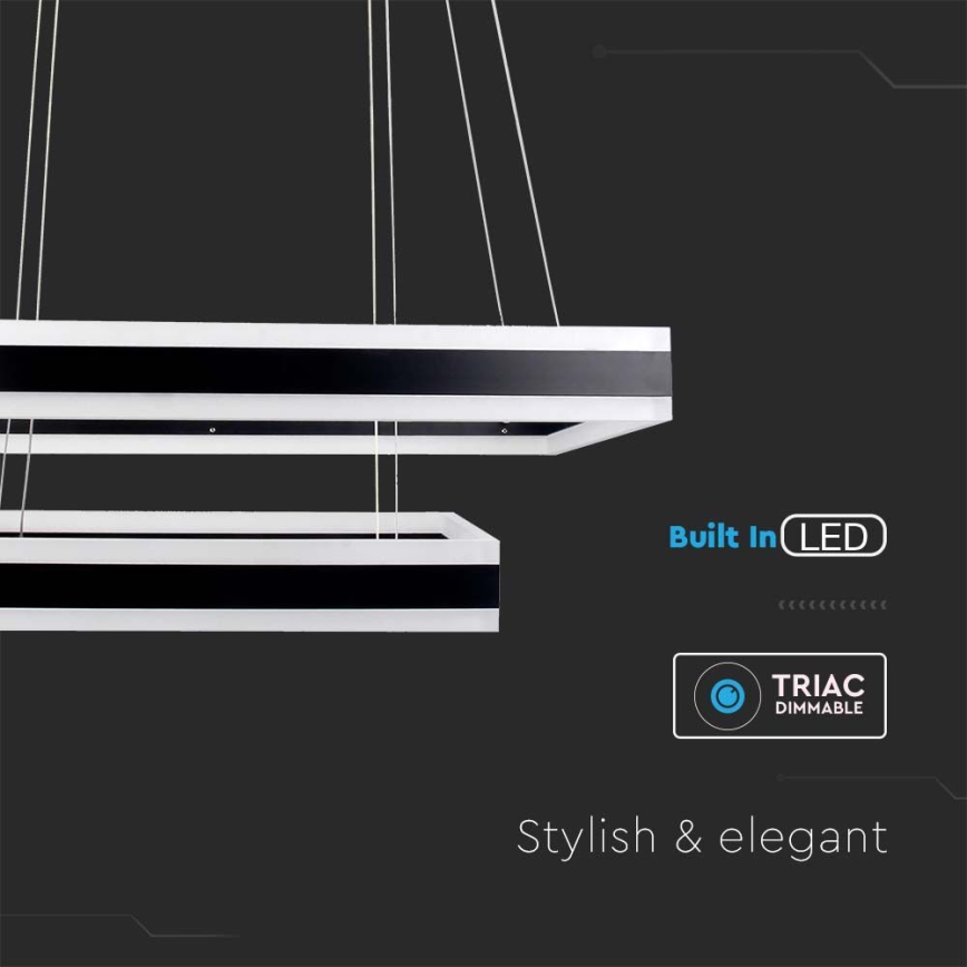 Lámpara de araña LED regulable LED/113W/230V 3000K negro