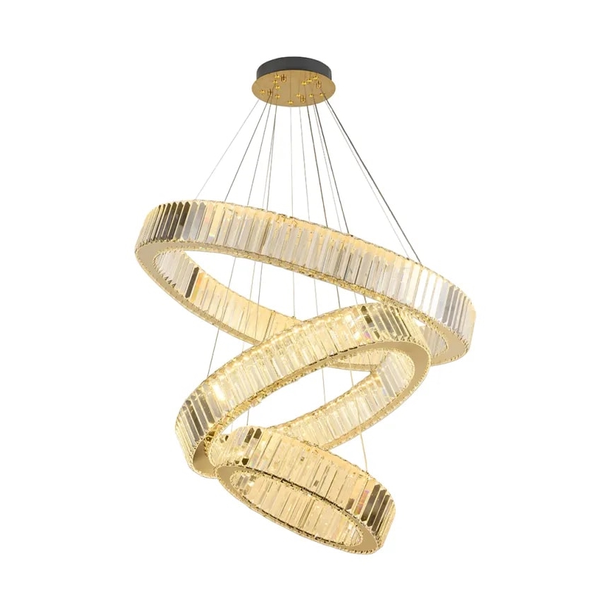 Lámpara de araña de cristal LED regulable en una cadena LED/115W/230V 3000-6500K cromo/dorado + control remoto