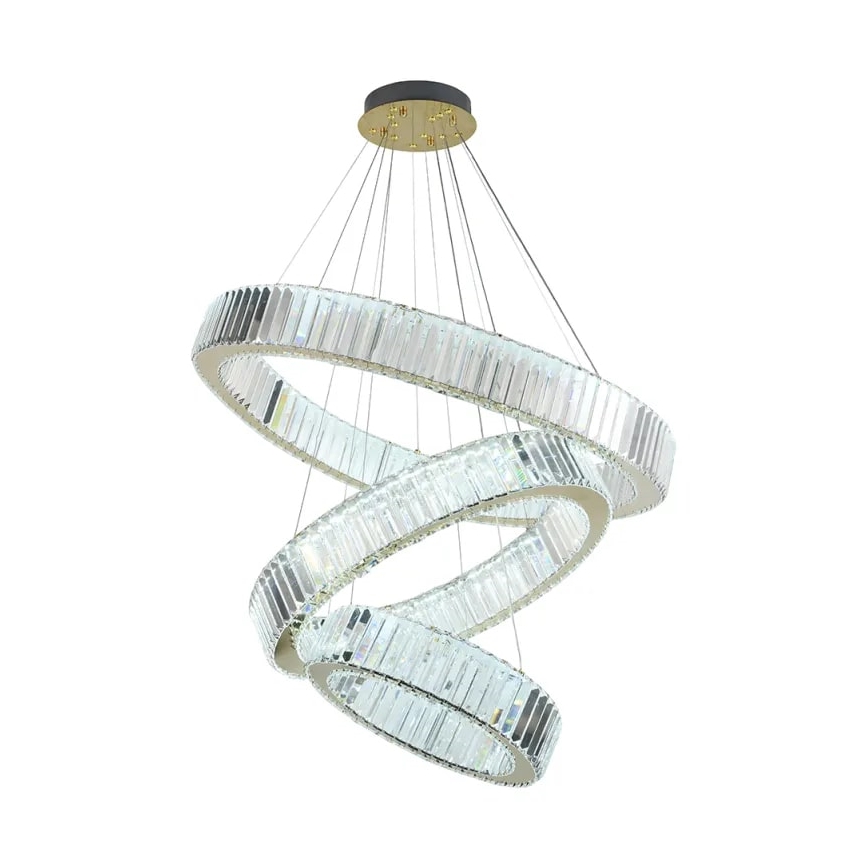 Lámpara de araña de cristal LED regulable en una cadena LED/115W/230V 3000-6500K cromo/dorado + control remoto