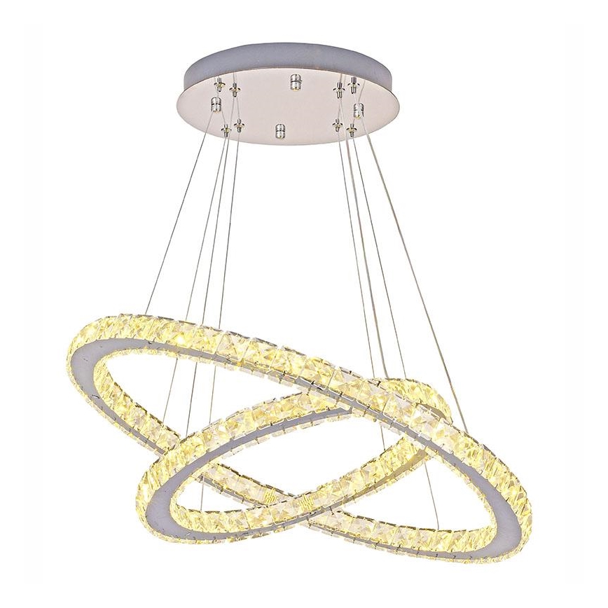 Lámpara de araña de cristal LED regulable en una cadena LED/115W/230V 3000-6500K plata + control remoto
