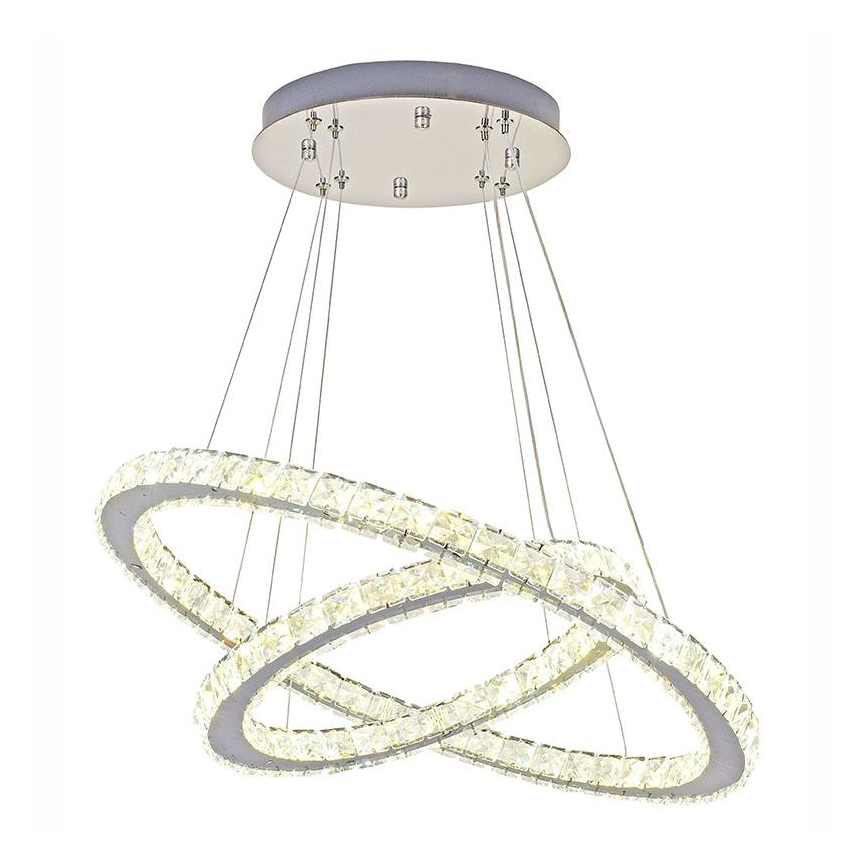 Lámpara de araña de cristal LED regulable en una cadena LED/115W/230V 3000-6500K plata + control remoto