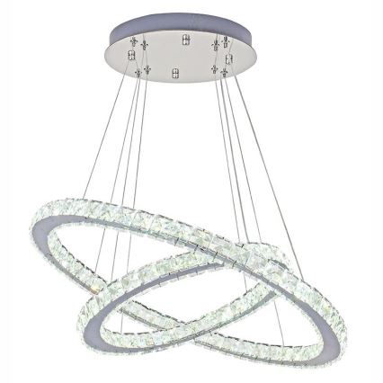 Lámpara de araña de cristal LED regulable en una cadena LED/115W/230V 3000-6500K plata + control remoto