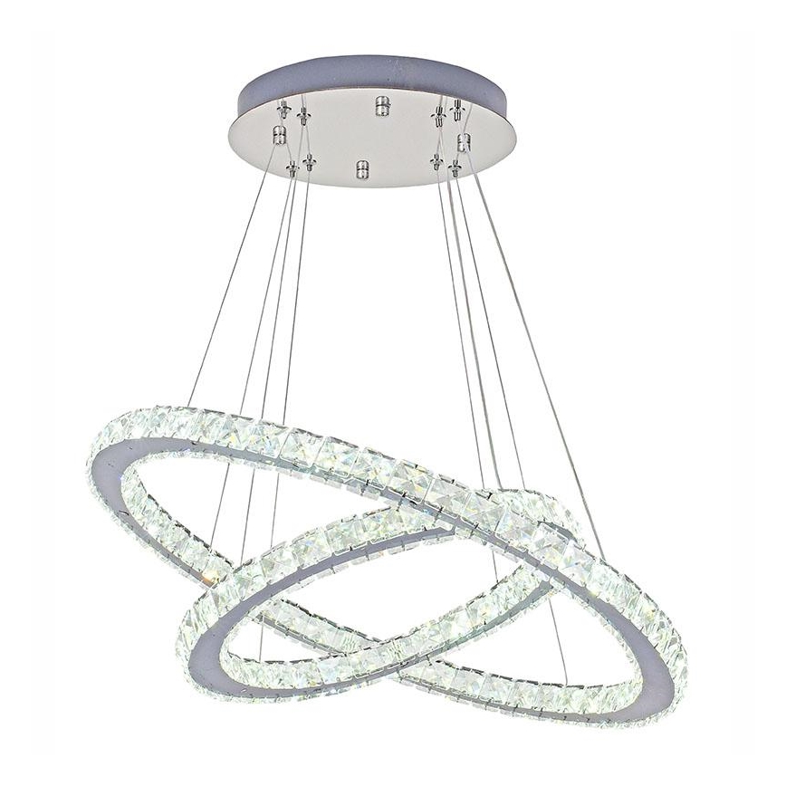 Lámpara de araña de cristal LED regulable en una cadena LED/115W/230V 3000-6500K plata + control remoto