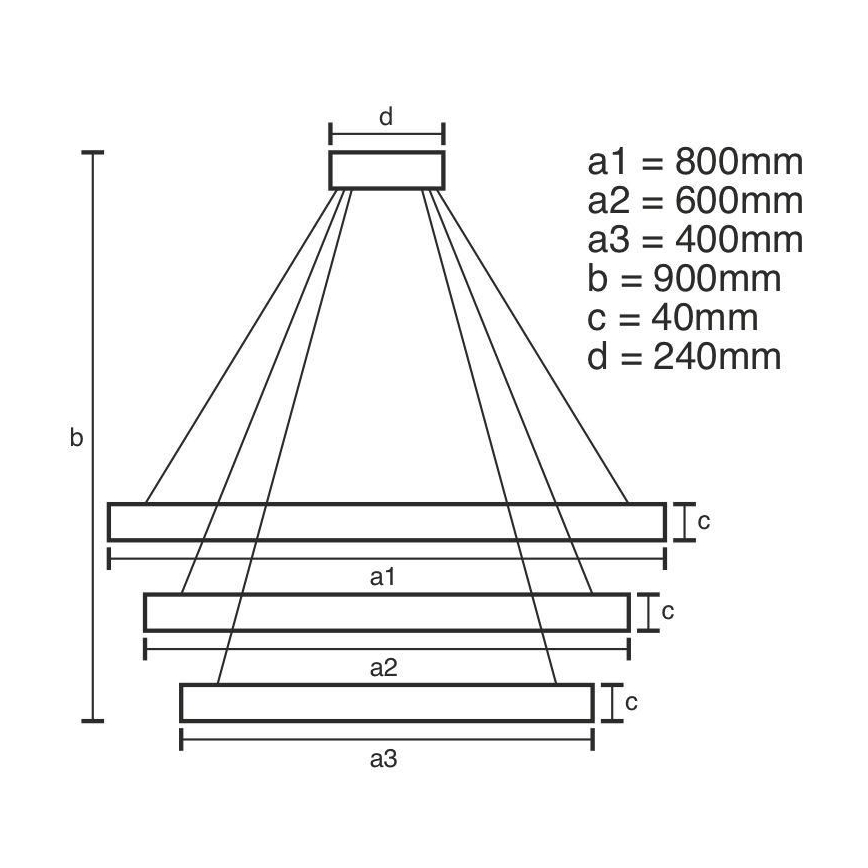 Lámpara de araña LED regulable LED/125W/230V 3000-6500K + mando a distancia