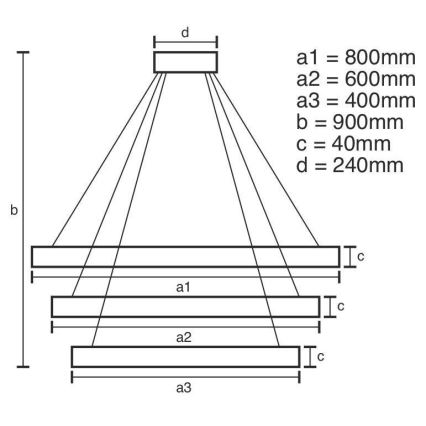 Lámpara de araña LED regulable LED/125W/230V 3000-6500K + mando a distancia