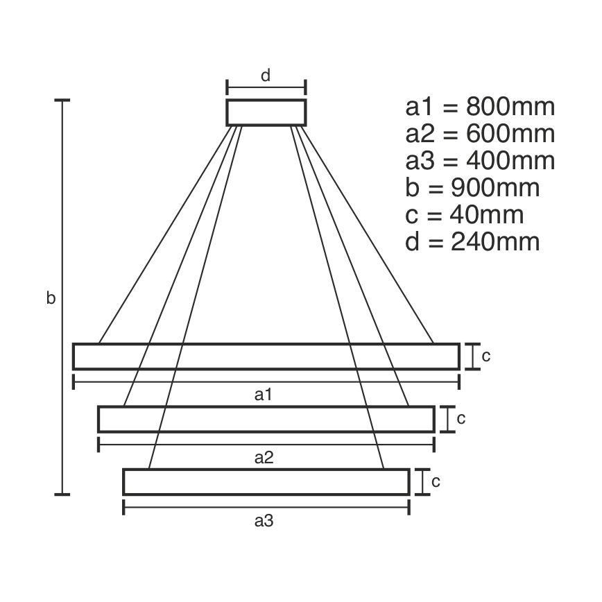 Lámpara de araña LED regulable LED/125W/230V 3000-6500K + mando a distancia