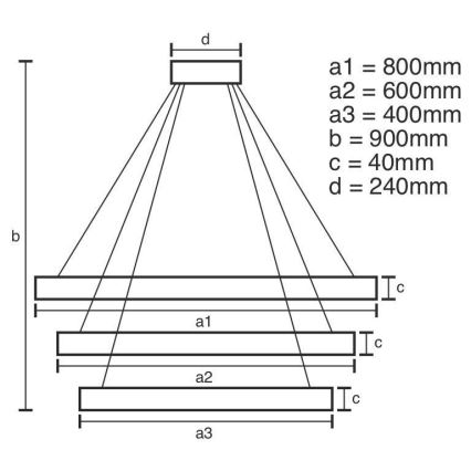 Lámpara de araña LED regulable LED/125W/230V 3000-6500K + mando a distancia