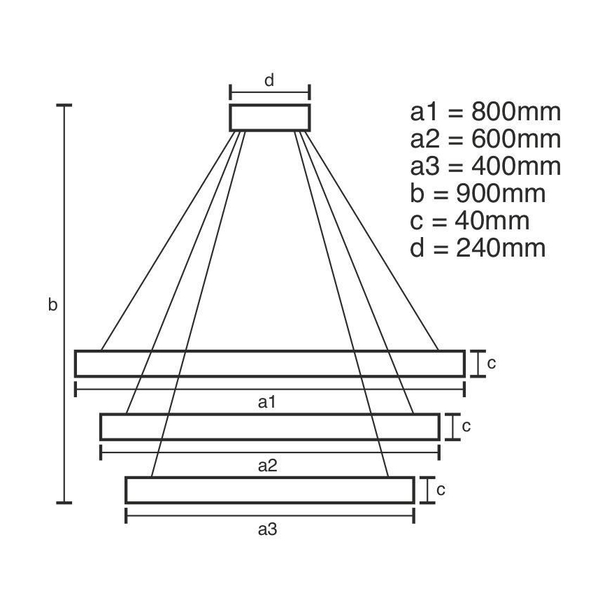Lámpara de araña LED regulable LED/125W/230V 3000-6500K + mando a distancia