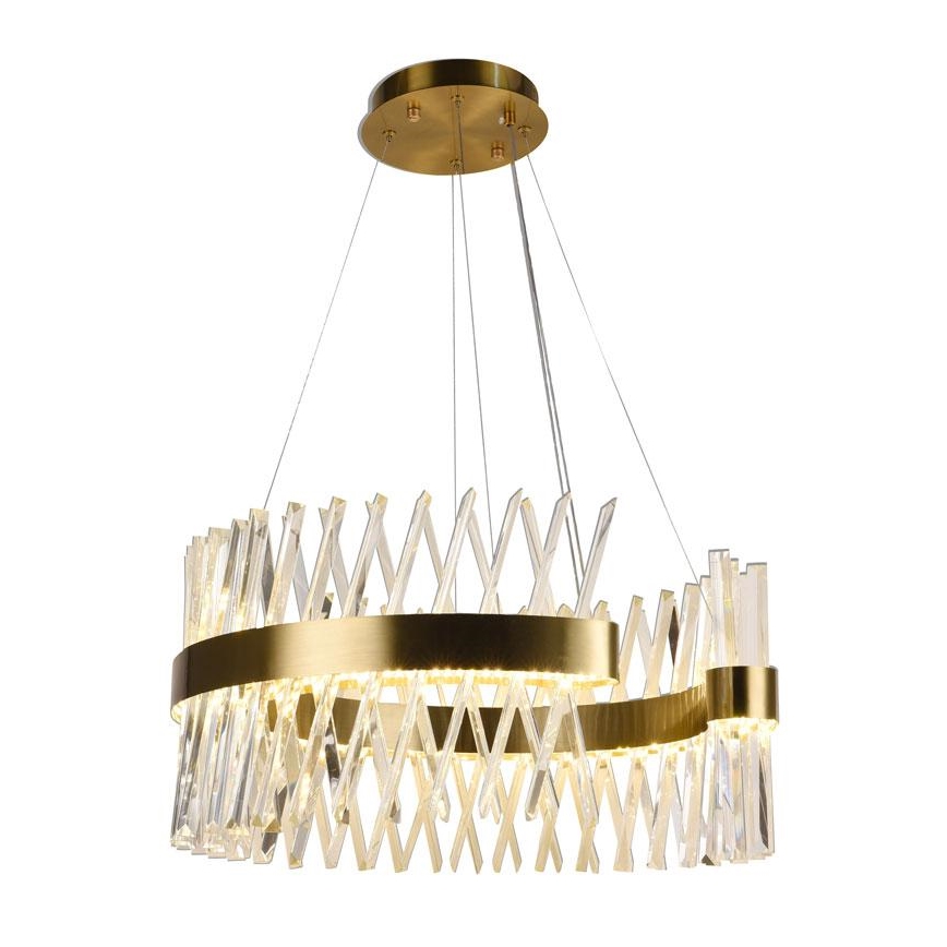 Lámpara de araña de cristal LED regulable en una cadena LED/130W/230V 3000-6500K dorado + control remoto