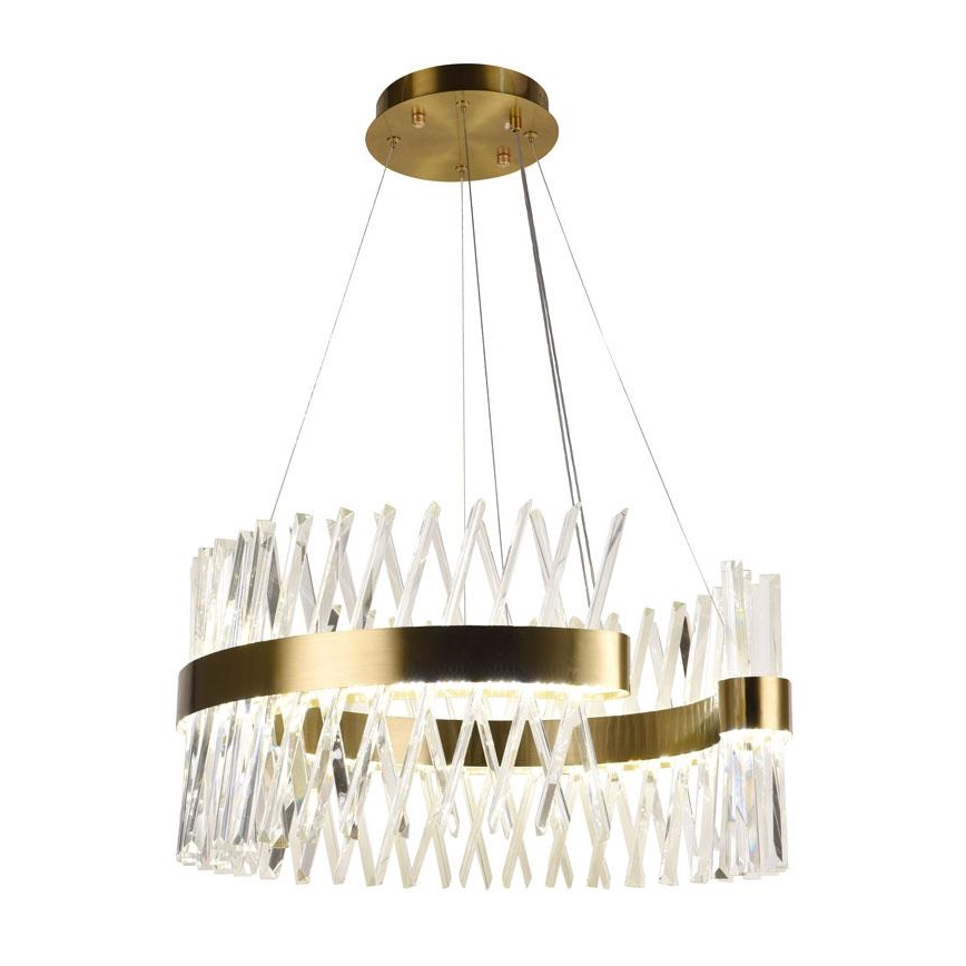 Lámpara de araña de cristal LED regulable en una cadena LED/130W/230V 3000-6500K dorado + control remoto
