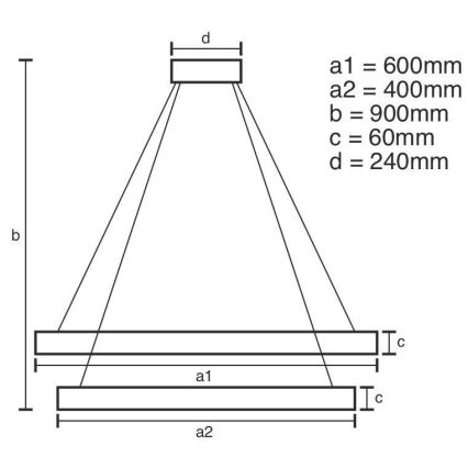 Lámpara de araña LED regulable LED/135W/230V 3000-6500K + mando a distancia