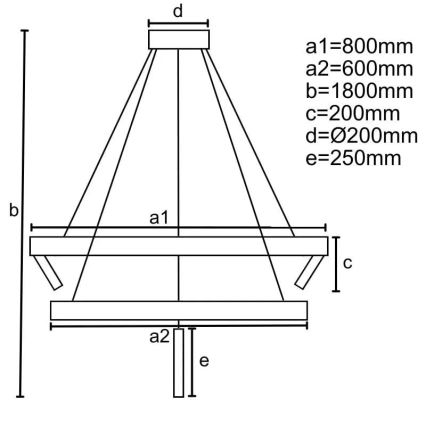 Lámpara de araña LED regulable LED/140W/230V 3000-6500K + control remoto