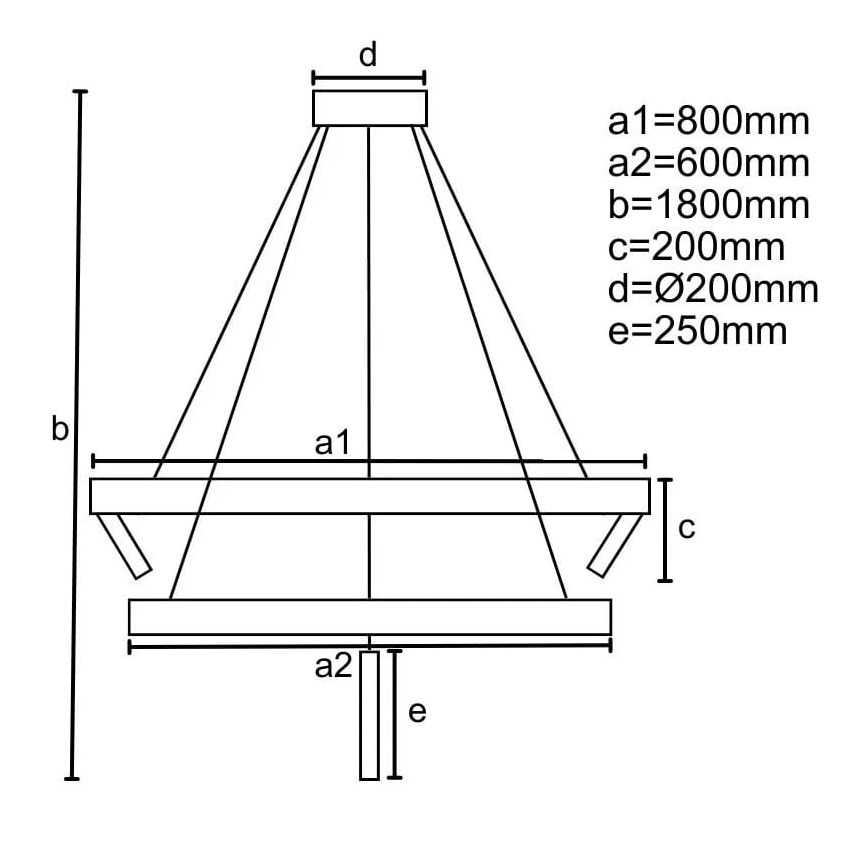 Lámpara de araña LED regulable LED/140W/230V 3000-6500K + control remoto