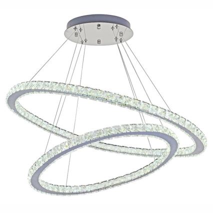 Lámpara de araña de cristal LED regulable en una cadena LED/160W/230V 3000-6500K plata + control remoto