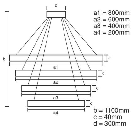 Lámpara de araña LED regulable LED/165W/230V 3000-6500K + mando a distancia