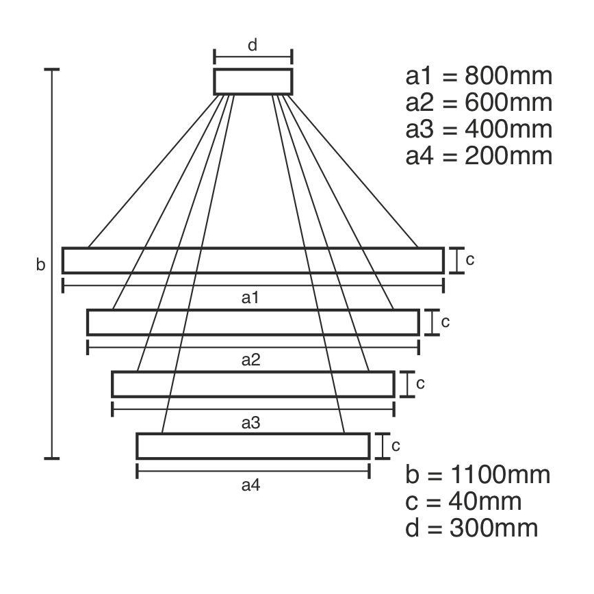 Lámpara de araña LED regulable LED/165W/230V 3000-6500K + mando a distancia