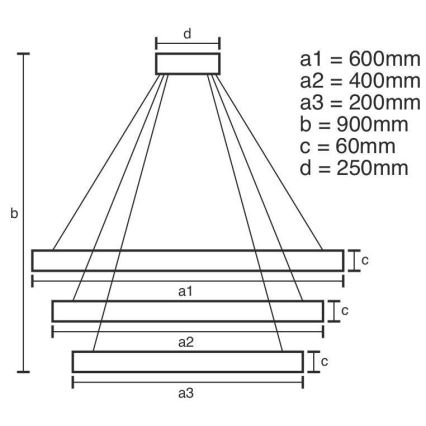 Lámpara de araña LED regulable LED/165W/230V 3000-6500K + mando a distancia