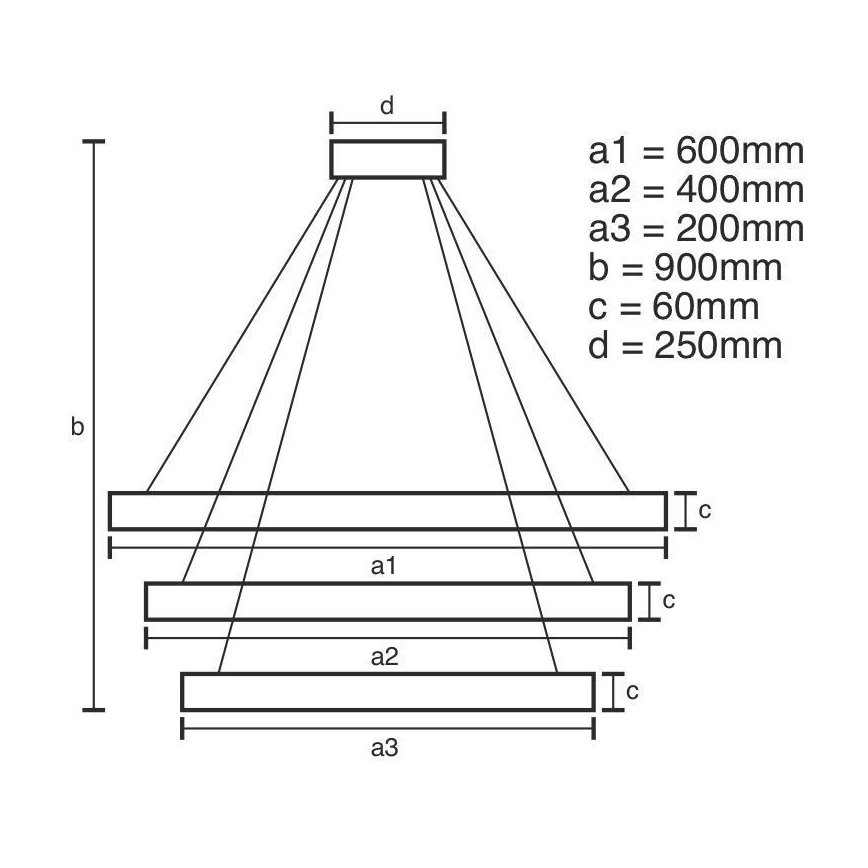 Lámpara de araña LED regulable LED/165W/230V 3000-6500K + mando a distancia