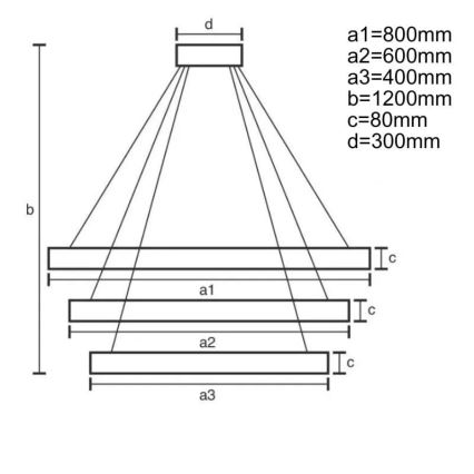 Lámpara de araña LED regulable LED/170W/230V 3000-6500K + control remoto