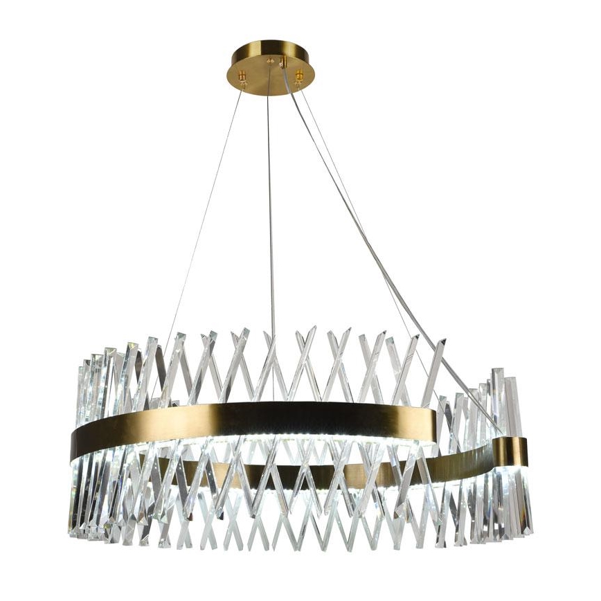 Lámpara de araña de cristal LED regulable en una cadena LED/175W/230V 3000-6500K dorado + control remoto