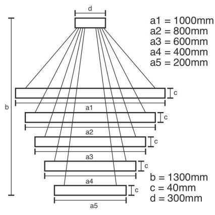 Lámpara de araña LED regulable LED/210W/230V 3000-6500K + mando a distancia