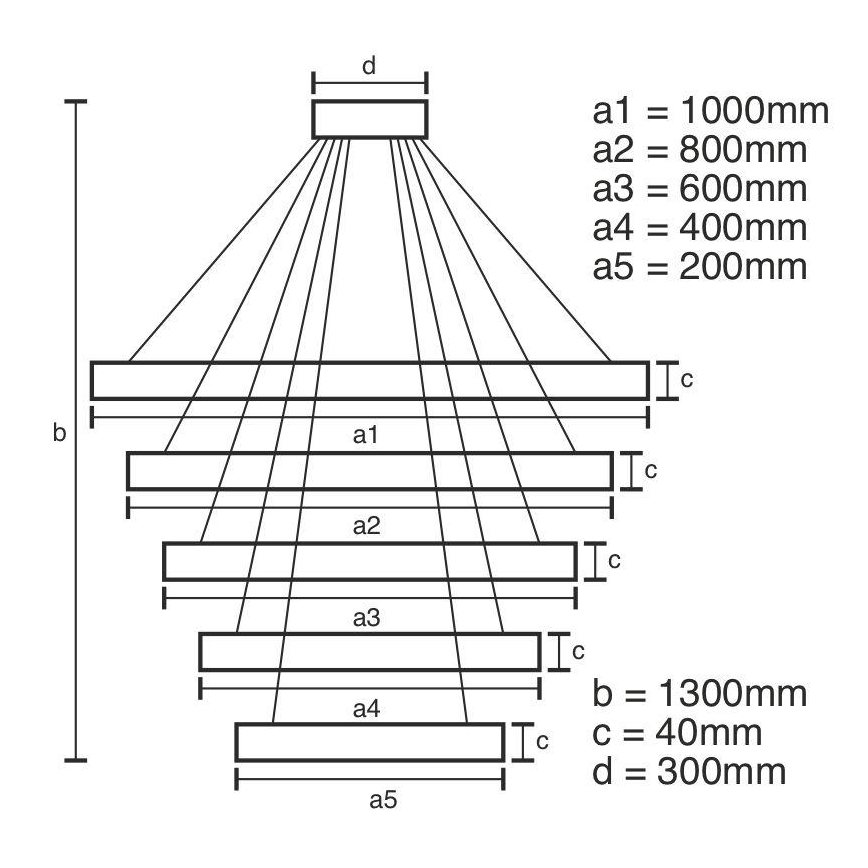 Lámpara de araña LED regulable LED/210W/230V 3000-6500K + mando a distancia