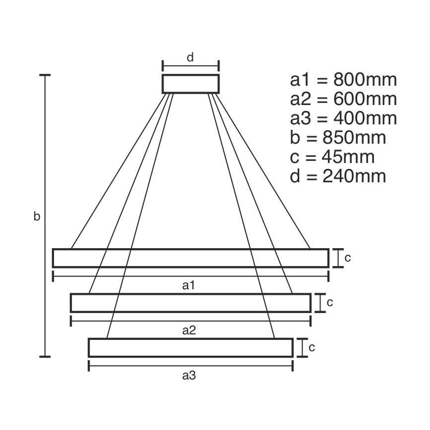 Lámpara de araña LED regulable LED/220W/230V 3000-6500K + mando a distancia