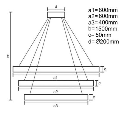 Lámpara de araña LED regulable LED/235W/230V 3000-6500K + control remoto