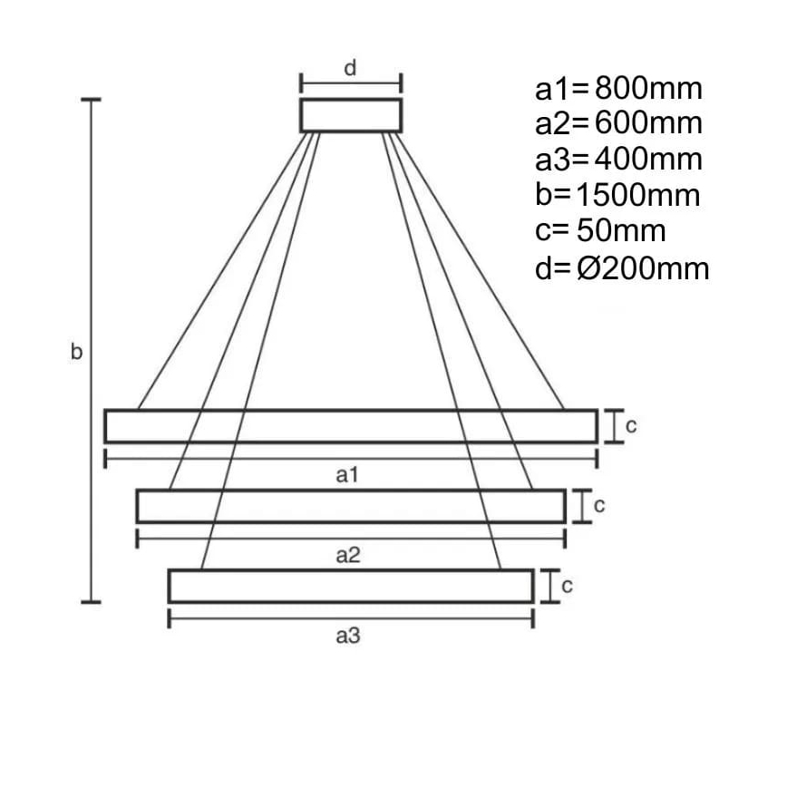 Lámpara de araña LED regulable LED/235W/230V 3000-6500K + control remoto