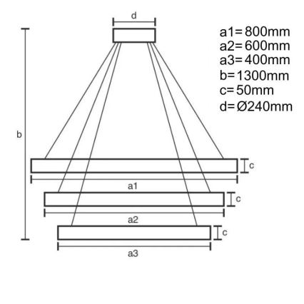 Lámpara de araña LED regulable LED/250W/230V 3000-6500K diá. 80 cm + control remoto