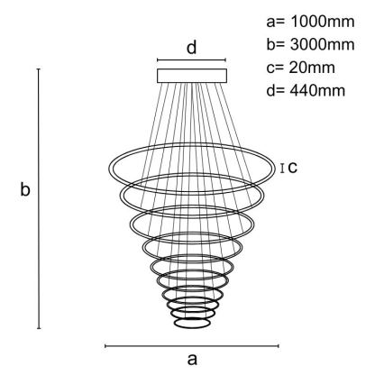 Lámpara de araña LED regulable LED/370W/230V 3000-6500K + control remoto