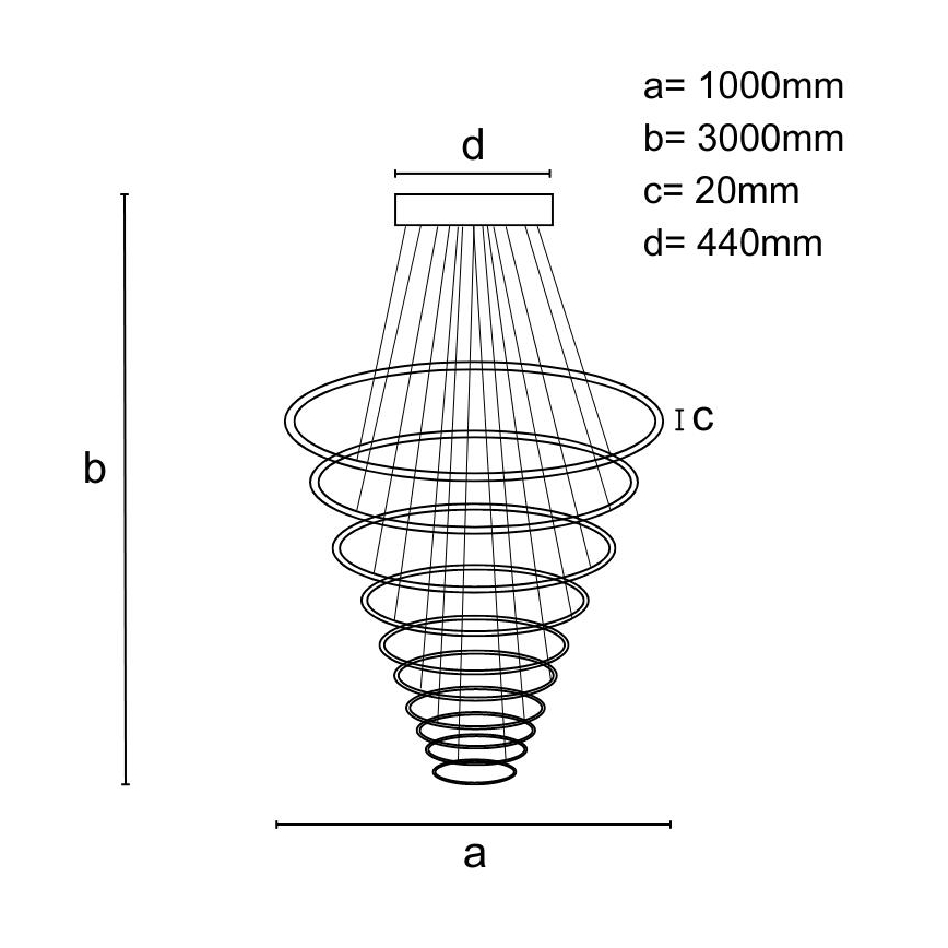 Lámpara de araña LED regulable LED/370W/230V 3000-6500K + control remoto
