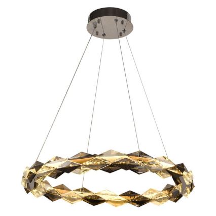 LED Lámpara de araña de vidrio regulable con cuerda LED/40W/230V 3000-6500K cromo brillante + control remoto