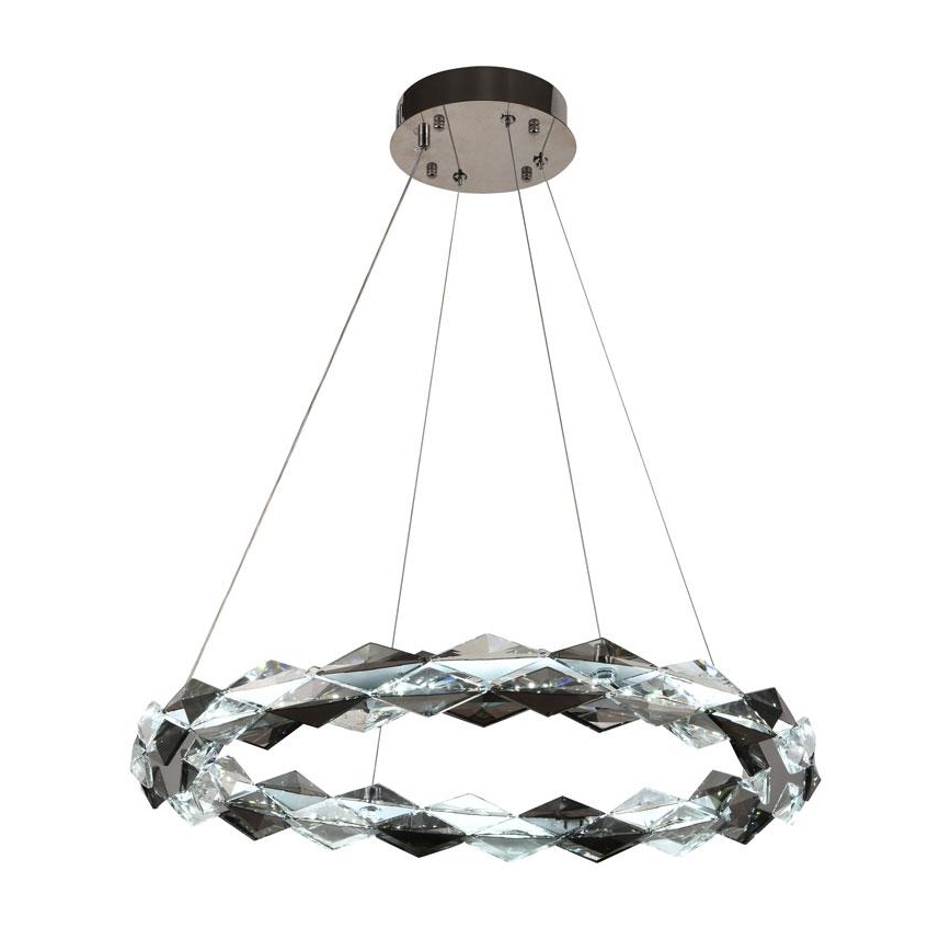 LED Lámpara de araña de vidrio regulable con cuerda LED/40W/230V 3000-6500K cromo brillante + control remoto