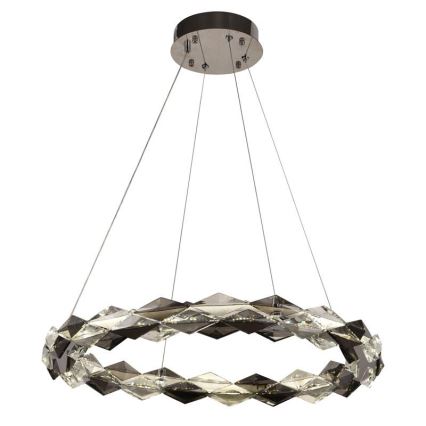 LED Lámpara de araña de vidrio regulable con cuerda LED/40W/230V 3000-6500K cromo brillante + control remoto